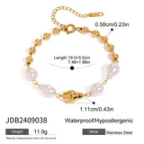 Titanium Steel Baroque Pearl Bracelet,Luxury Style