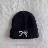 PERSONALIZED BOW CHILDRENS WARM KNITTED HAT_CWAH2927