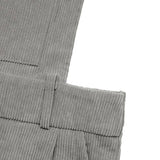Solid-Color Basic Corduroy Adjustable Overalls