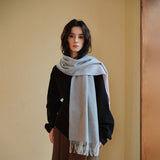 PINK GRADIENT WOOL SCARF WARM REVERSIBLE WINTER_CWASC2376