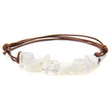 Cwaje3873_Bohemian Gravel Leather Cord Braided Bracelet