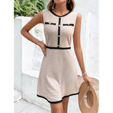 Waist Slimming Temperament Sleeveless Knit Dress