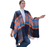 REVERSIBLE PLAID FAUX CASHMERE SCARF WINTER WRAP_CWASC0945