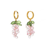 COLORFUL GRAPE FRUIT 18K GOLD PLATED EARRINGS_CWAJE5068