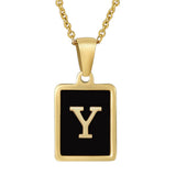 18K STAINLESS STEEL SQUARE 26 LETTER NECKLACE_CWAJE0679