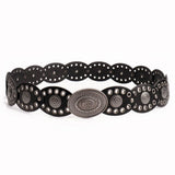 Exaggerated Punk-Style Oval Spliced Waistband