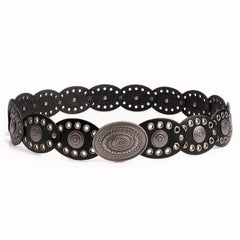 Exaggerated Punk-Style Oval Spliced Waistband
