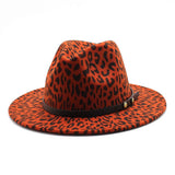 FASHION LEOPARD PRINT WOOLEN HAT JAZZ HAT FELT HAT_CWAH2542