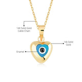 DEVILS EYE ZIRCON HEART PENDANT NECKLACE_CWMM5583