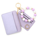 LEATHER ID CARD WALLET WITH SILICONE BEAD KEYCHAIN_CUAB00449