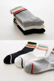 RAINBOW LINED ANKLE CREW SOCKS_CWMS118