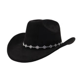 Western Ethnic Suede Cowboy Fedora For Men Women_Cwah04423