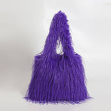 FLUFFY FUR TOTE HANDBAG WOMEN CHIC SHOULDER BAG_CUAB00565
