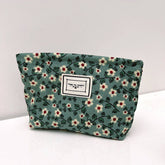CORDUROY FLOWER PATTERN ZIPPER MAKEUP BAG_CWAB1219