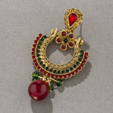 Vintage Large Beads Inlaid Rhinestone Earrings