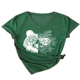 Trendy V-Neck Short Sleeve Shirt For Women