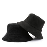 SOLID COLOR CHICKEN SKIN VELVET BUCKET HAT OUTDOOR_CWAH2175