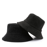 SOLID COLOR CHICKEN SKIN VELVET BUCKET HAT OUTDOOR_CWAH2175