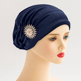 NOBLE RETRO FLANNEL RHINESTONE SUNFLOWER HEADSCARF_CWASC2443