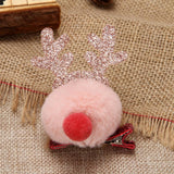 CHRISTMAS CARTOON FUR BALL ELK HAIRPIN HEADDRESS_CWAHA3419