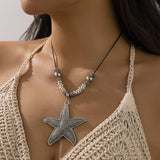 PERSONALIZED POINTED LEATHER WAX THREAD NECKLACE_CWMM3190