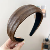 Trendy Leather Texture Hair Hoop For Women_Cwaha07350