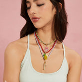 COLORFUL HANDMADE ROPE NECKLACE WITH PENDANT_CWMM8803