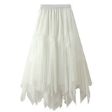 IRREGULAR PLEATED TULLE MIDI SKIRT WITH VOLUME_CWBMS0383
