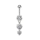 HEART BUTTERFLY CZ BELLY RING BODY JEWELRY_CWMM9180