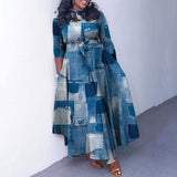 FASHIONABLE LACE UP PRINTED OVERSIZED DRESS_CWDMD3697