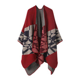 CAPE JACQUARD KNITTED SCARF WARM SHAWL_CWASC2250