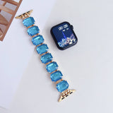 APPLE WATCH 9 RHINESTONE WHITE STONE ELASTIC STRAP_CWASC1561