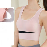 CONTRAST COLOR WIRE FREE RUNNING YOGA SPORTS BRA_CWMU0291