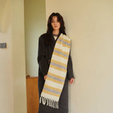 Wool Blend Stripe Scarfsoft Narrow Winter Wrap_Cwasc2356