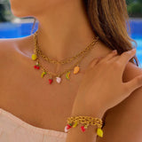 LUXURY 18K GOLD GRAPE DROP PENDANT BRACELET_CWAJE4830