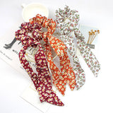 SIMPLE PRINTED RIBBON BOW HAIR TIE_CWAHA1067