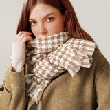 Women Fashion Sweet Thousand Birds Plaid Scarf