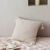 SIMPLE HANDMADE FOUR CORNER TASSEL THROW PILLOW_CWMM2382