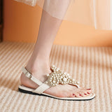 2024 PEARL SQUARE TOE FLIP TOE OPEN TOE SANDALS_CWSHS0703