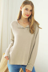 Women Solid Knit Shirt_Cwttl1418