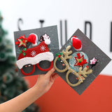 CHRISTMAS HAIR CLIP GLASSES SET KIDS GIFT 4PCS_CWMM1917