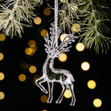 Cwmm10192_Clear Acrylic Reindeer Christmas Tree Ornaments