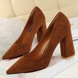 SIMPLE SUEDE SHALLOW MOUTH POINTED HIGH HEELS_CWSHH0037