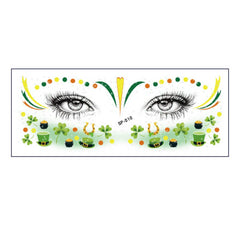LUCKY CLOVER FACE STICKERS WATERPROOF TATTOOS_CWMM8373