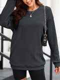 Long-sleeved ribbed sweater