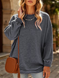 Long-sleeved ribbed sweater