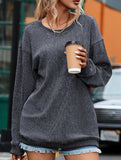Long-sleeved ribbed sweater