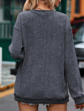 Long-sleeved ribbed sweater