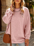 Long-sleeved ribbed sweater