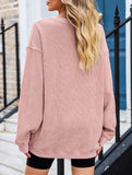 Long-sleeved ribbed sweater